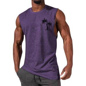 Stylish Men's Workout Muscle Tank Tops | Palm Tree Design | Range of Colors | Sleeveless