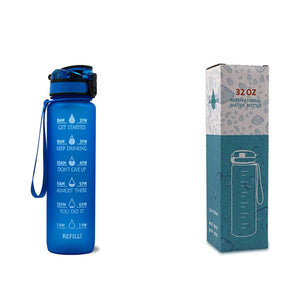 Motivational 1L Water Bottle for Boosting Daily Water Intake | BPA-Free Tritan Plastic | Removable Strainer | Easy to Clean | Ideal Gift Choice