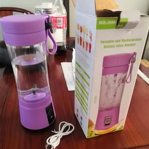 Powerful USB Rechargeable Portable Blender | 6 Blades | Easy Cleaning | Food-Grade Materials | 380ML Capacity