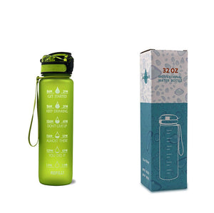 Motivational 1L Water Bottle for Boosting Daily Water Intake | BPA-Free Tritan Plastic | Removable Strainer | Easy to Clean | Ideal Gift Choice