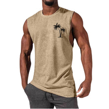 Load image into Gallery viewer, Stylish Men&#39;s Workout Muscle Tank Tops | Palm Tree Design | Range of Colors | Sleeveless
